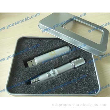 pen usb drive promotional gift with laser pointer
